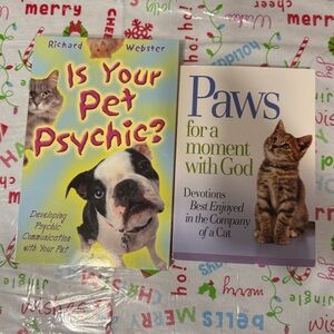 New, Set of 2 Pet-Themed Books-Is Your Pet Psychic? & Paws for a Moment With God